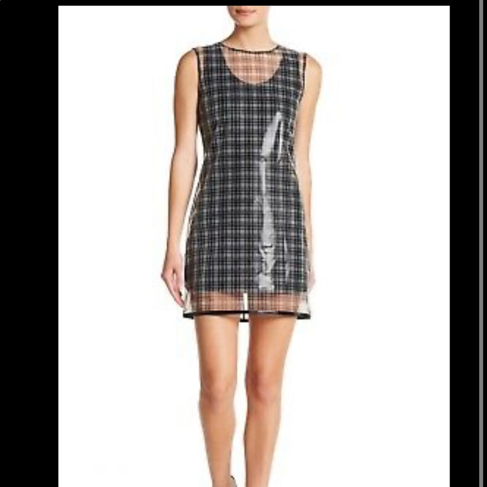 Helmut lang cellophane plajd dress sz 12